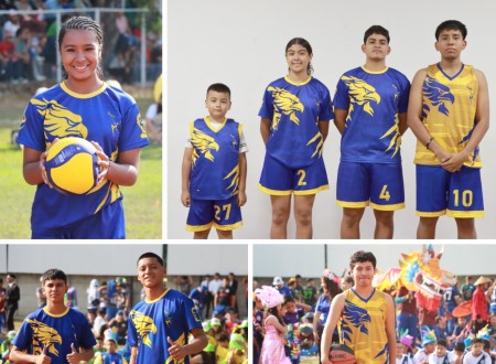 Los niños y jóvenes deportistas representan con orgullo los colores Azul y Oro de la institución.