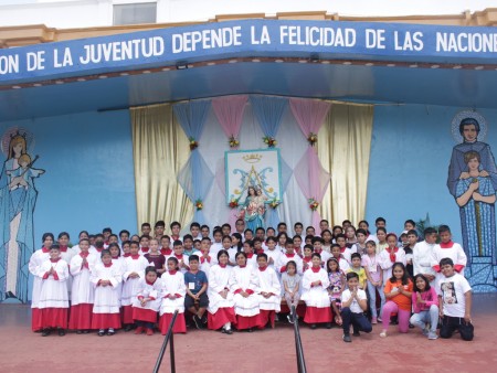 El Colegio Salesiano Don Bosco fue en centro del encuentro local de monaguillos en el que participaron 4 parroquias de Masaya. 