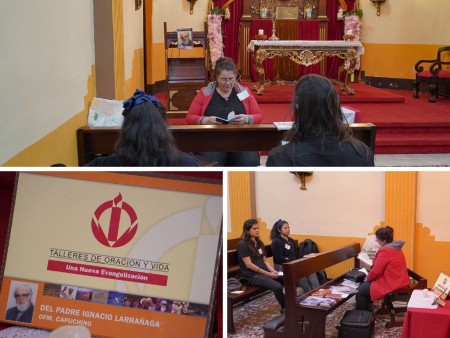 Jóvenes de la Parroquia El Espíritu Santo participan en el inicio de los Talleres de Oración y Vida.