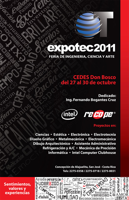 Expotec 2011. Afiche realizado por: Dylanie Angulo, Mariana Acu&ntilde;a y Kevin Brenes